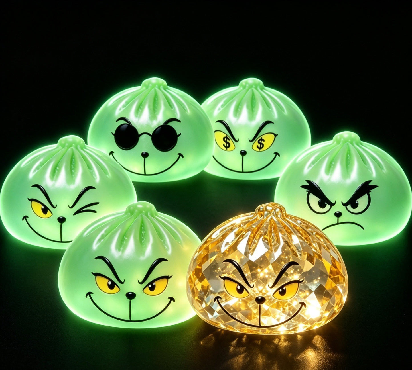 12 Pack TPR Jelly Christmas Squishy Dumpling Sensory Toy 4