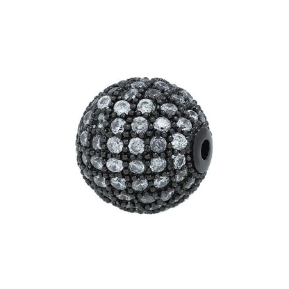 5pcs 12mm Zirconia Paved Round Brass Round Beads 9