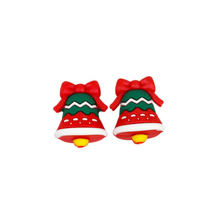 20Pcs Silicone 3D Focal Beads Christmas Color-Shifting Bow Bell