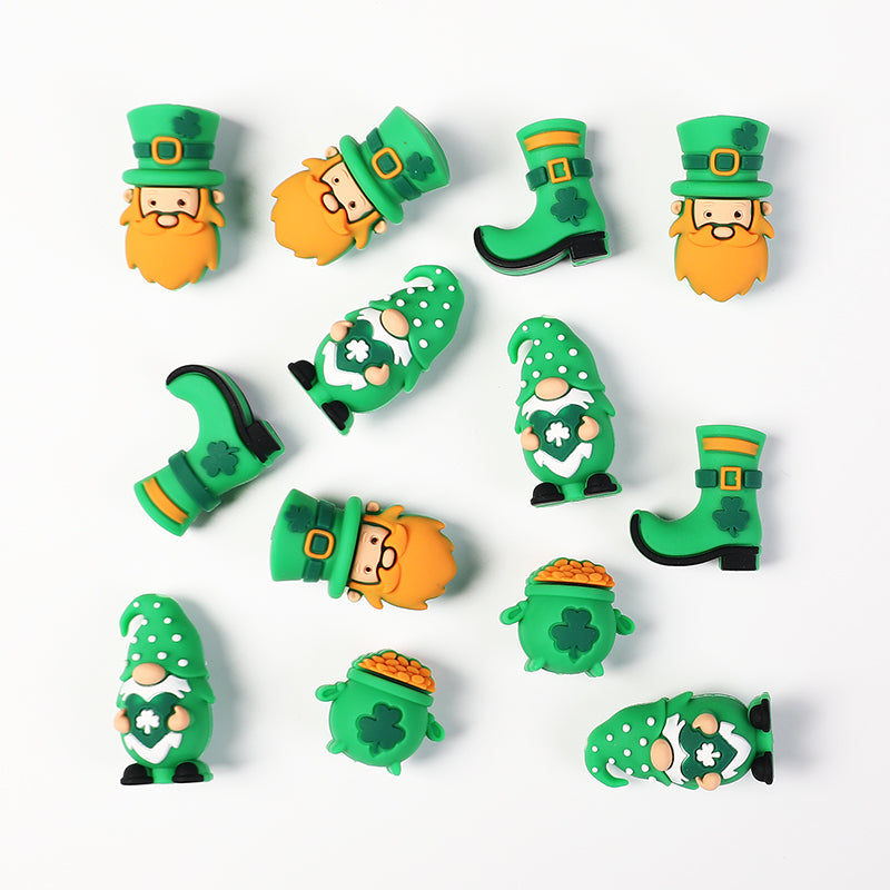 20Pcs Silicone 3D Focal Beads St. Patrick's Day Lucky Symbols Variety 2