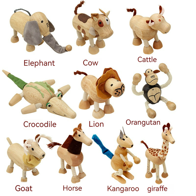 Wooden Animal Simulation Toys Dolls Educational Toy for Kids 2