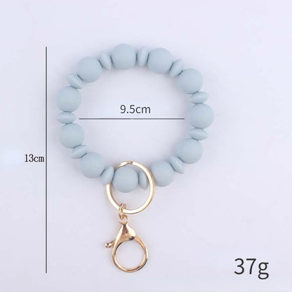 Silicone Bead Wristlet Keychain Loop with Lobster Clasp 5