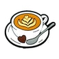 20pcs Silicone Focal Beads Coffee Heart with Spoon on Saucer