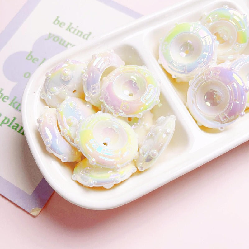 10pcs 30mm Candy Frisbee Acrylic Beads DIY Bracelet Making 10