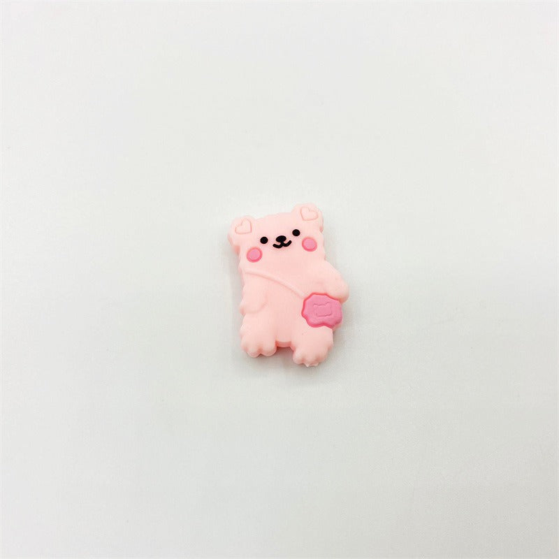 20pcs Silicone Focal Beads Backpack Bear With Heart Pouch 10