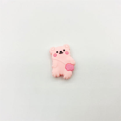 20pcs Silicone Focal Beads Backpack Bear With Heart Pouch 10