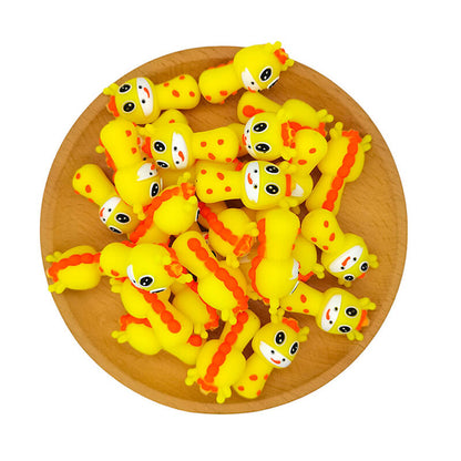 Silicone 3D Focal Beads Giraffe Character Front and Back View 2