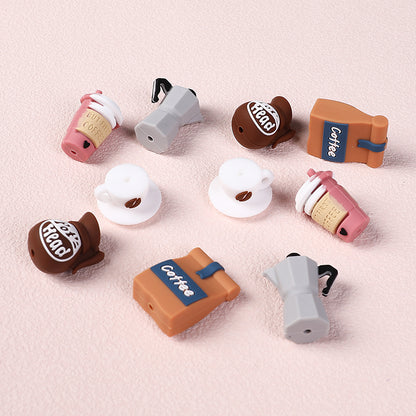 Silicone 3D Focal Beads Coffee Theme 3D Coffee Cup and Pot Designs 2