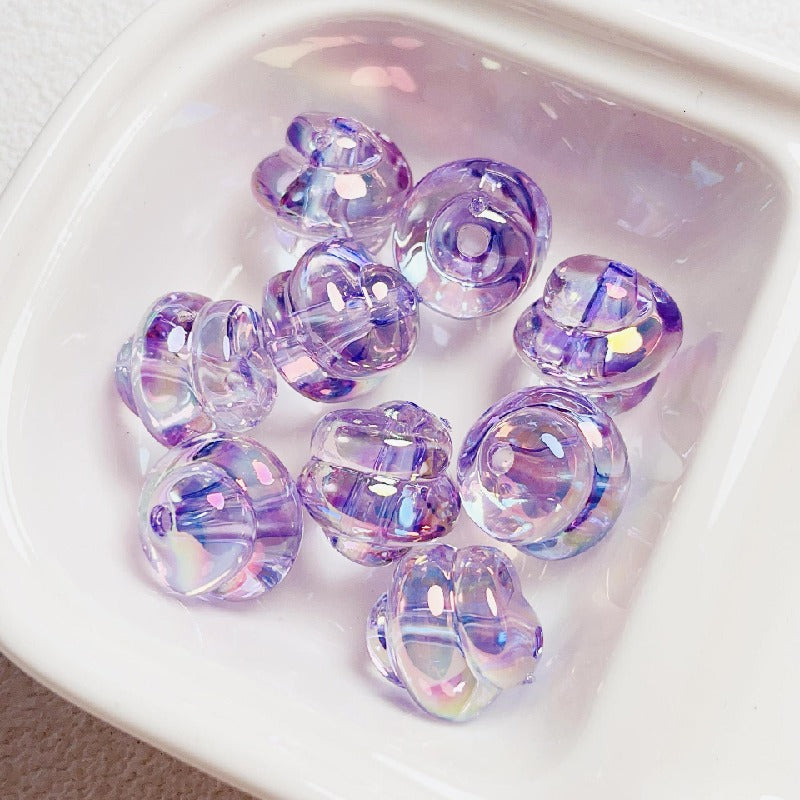 10pcs 17mm Spiral Acrylic Beads Transparent DIY Bracelet Making 9