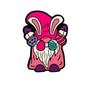 Silicone Focal Beads Easter Pink Dwarf Wearing Bunny Ears