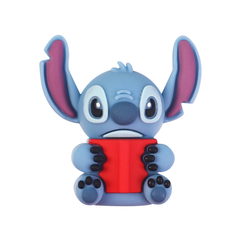20Pcs Silicone 3D Focal Beads Blue Alien Character Large Ears Various Poses 18