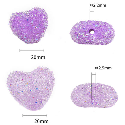 20pcs 20mm Rhinestone Heart Acrylic Beads for Jewelry Making 5