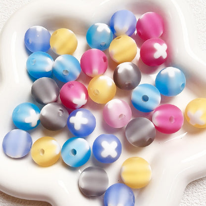 10pcs 16mm Bicolor Round Acrylic Beads DIY Bracelet Making