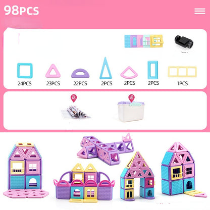 Plastic Magnetic Tiles Building Blocks Educational Toy 6