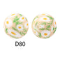 50pcs 15mm Rhombus Printed Silicone Beads Colorful Design 44
