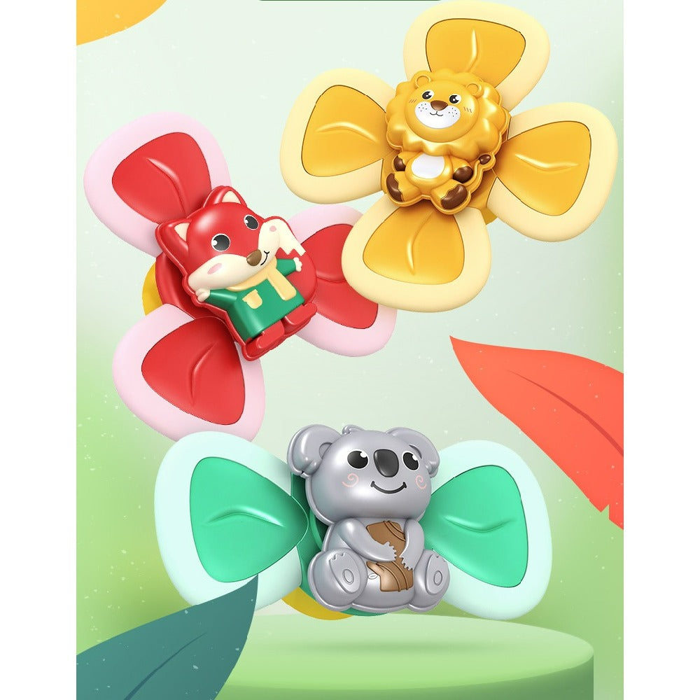 Animal Suction Cup Spinner Toys Plastic Sensory Toy Set