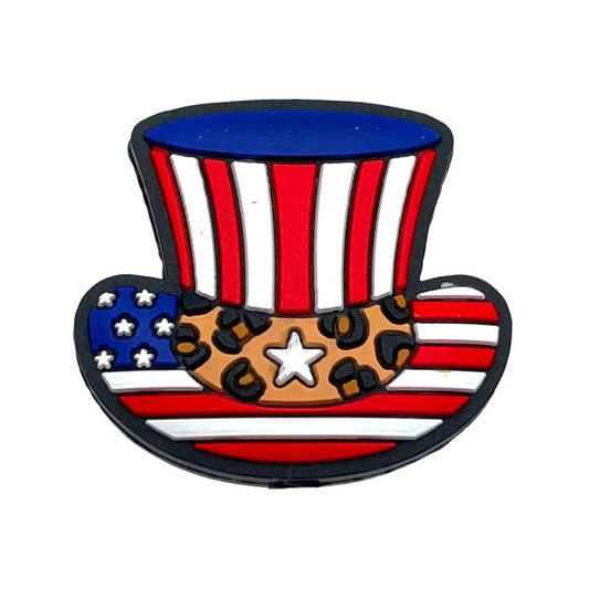20pcs Silicone Focal Beads Independence Day US Hat Leopard Band