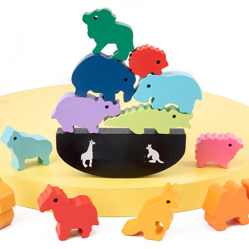 Wooden Animal Building Blocks Educational Toy for Kids 5