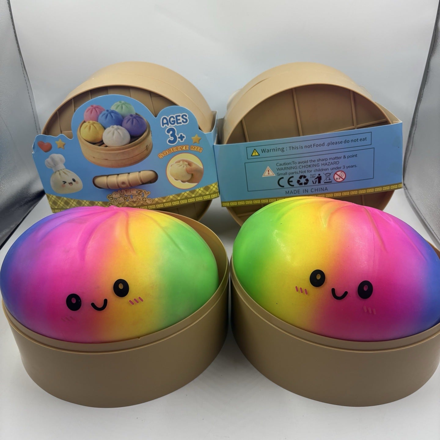 25cm Rainbow Squeeze Steamed Stuffed Bun Squishy Sensory Toy 6