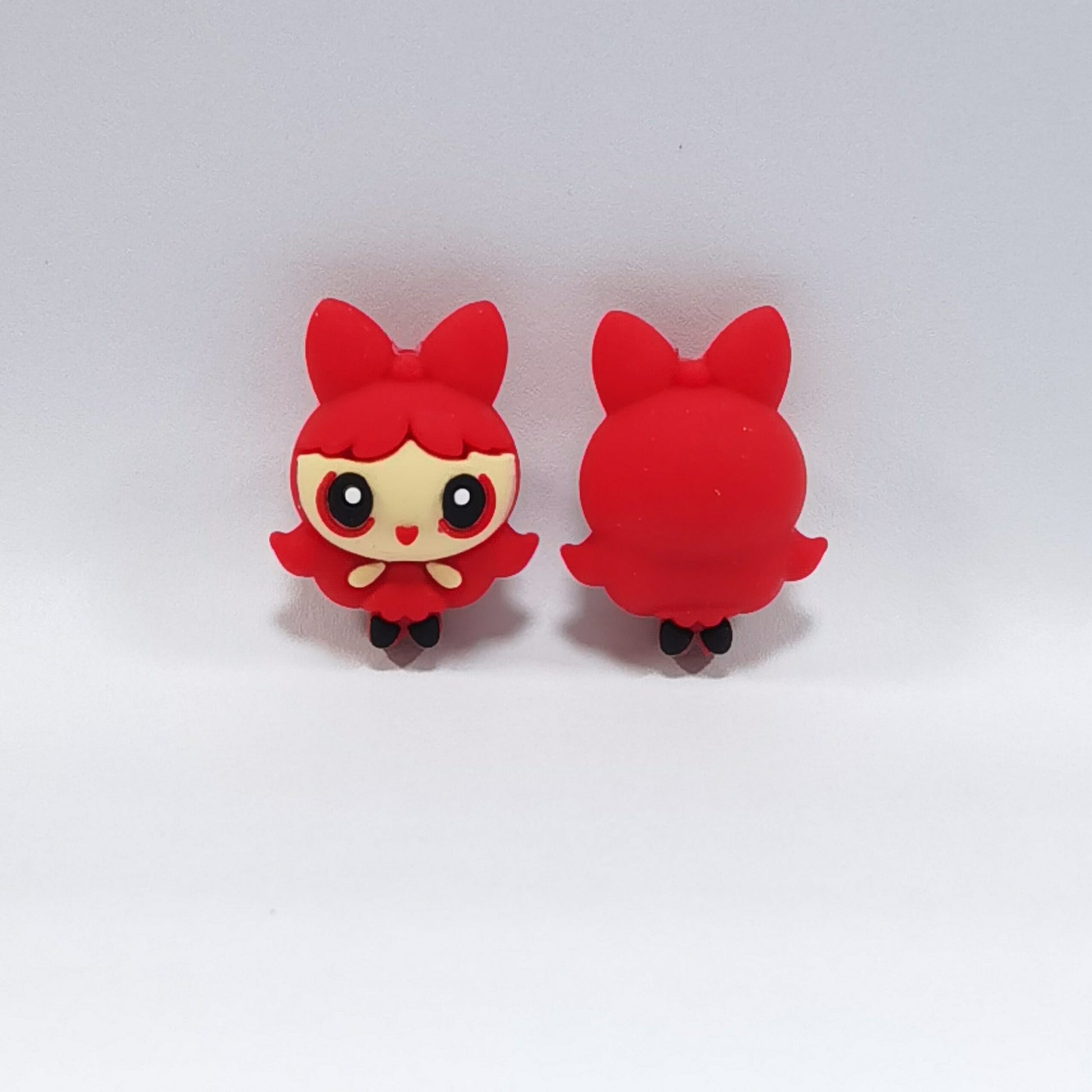 20Pcs Silicone 3D Focal Beads Red Flying Girl Police Officer Front Facing