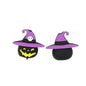 20Pcs Silicone 3D Focal Beads Halloween Black Pumpkin with Purple Witch Hat