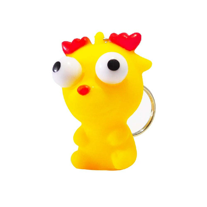 PVC Eyes Popping Out Farm Animal Squeeze Toys Keychains 10 Pack 7