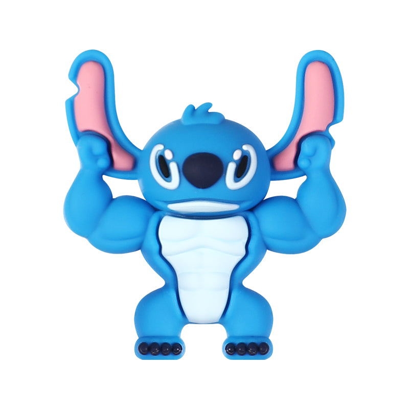 20Pcs Silicone 3D Focal Beads Blue Alien Character Large Ears Stacked Figure 10