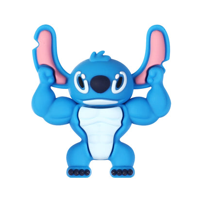 20Pcs Silicone 3D Focal Beads Blue Alien Character Large Ears Stacked Figure 10