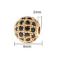 30pcs Fancy Zirconia Paved Brass Round Beads 18