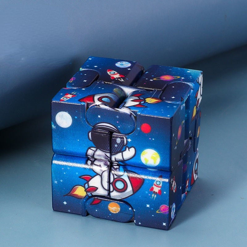 Plastic Infinity Cube Fidget Toy Starry Sky Astronaut Design 3