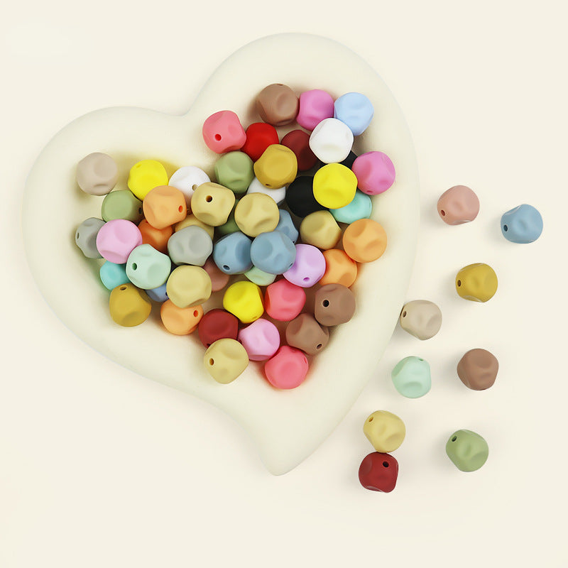 50pcs 15mm Irregular Silicone Beads Solid Color 2
