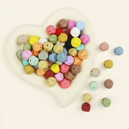 50pcs 15mm Irregular Silicone Beads Solid Color 2