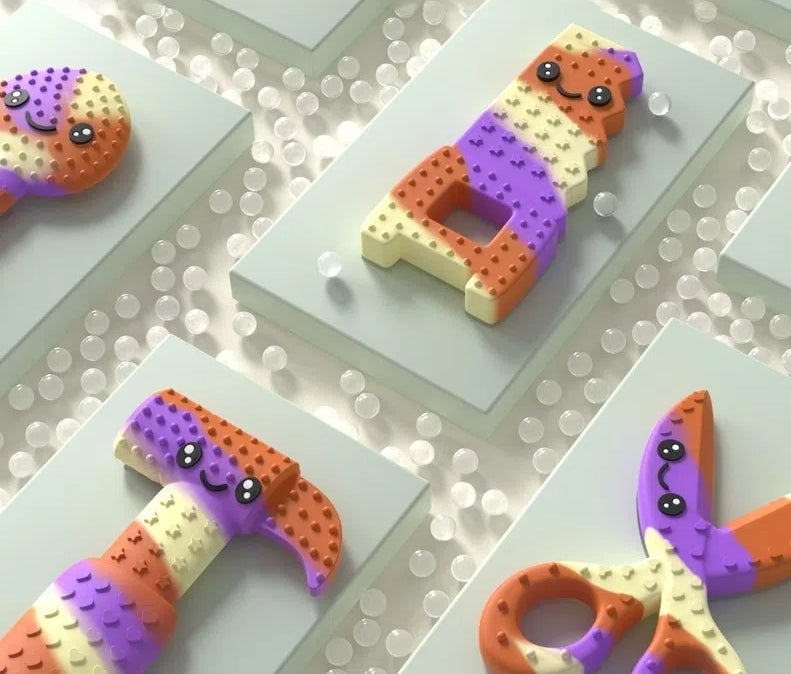 Silicone Baby Teether Tools Set Hammer Wrench Scissors Saw Nut 2