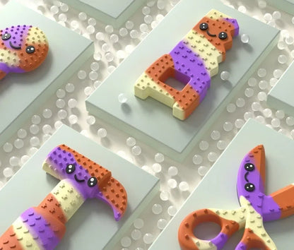 Silicone Baby Teether Tools Set Hammer Wrench Scissors Saw Nut 2