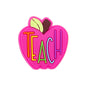 20pcs Silicone Focal Beads Teacher Apple with TEACH Text Design 3