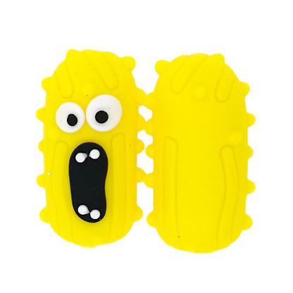 Silicone 3D Focal Beads Screaming Pickles Yellow Green Design