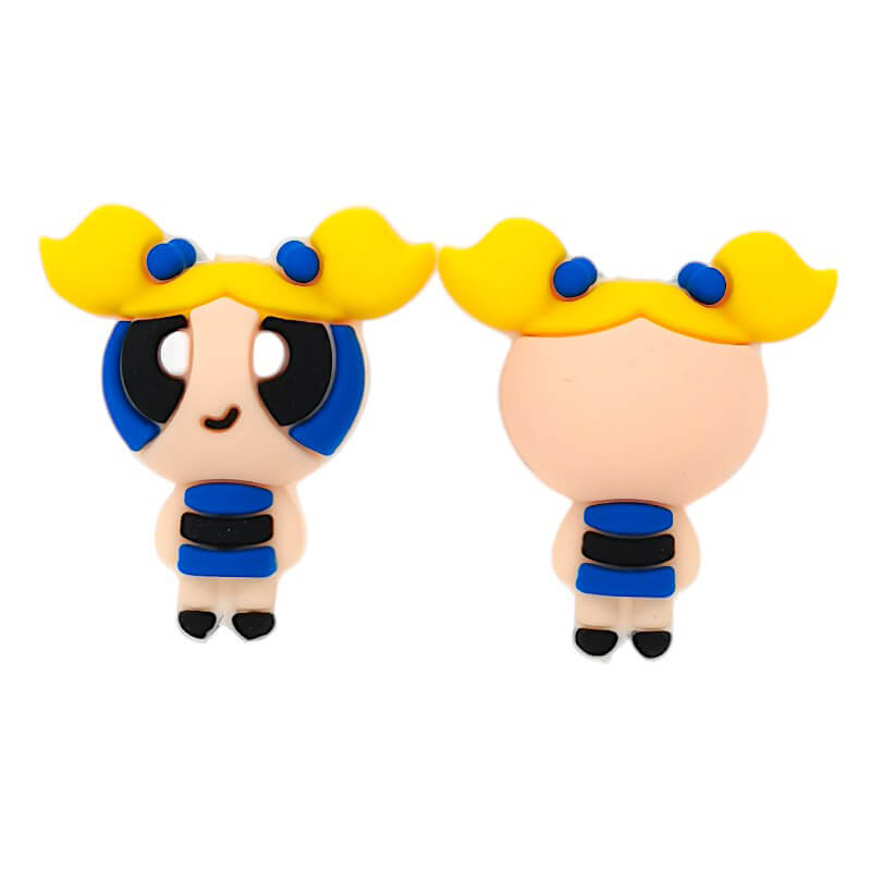 Silicone 3D Focal Beads Girl Yellow Hair Side Profile