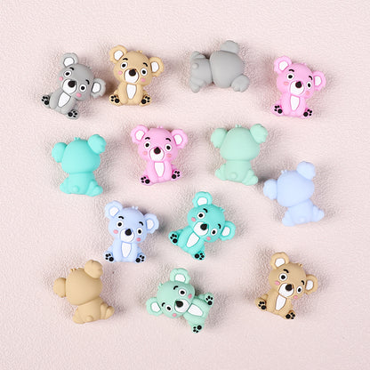 20Pcs Silicone 3D Focal Beads Sitting Koala Front Facing 3