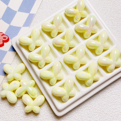 10pcs 24x18mm UV Finish Butterfly Acrylic Beads Jewelry Making 11