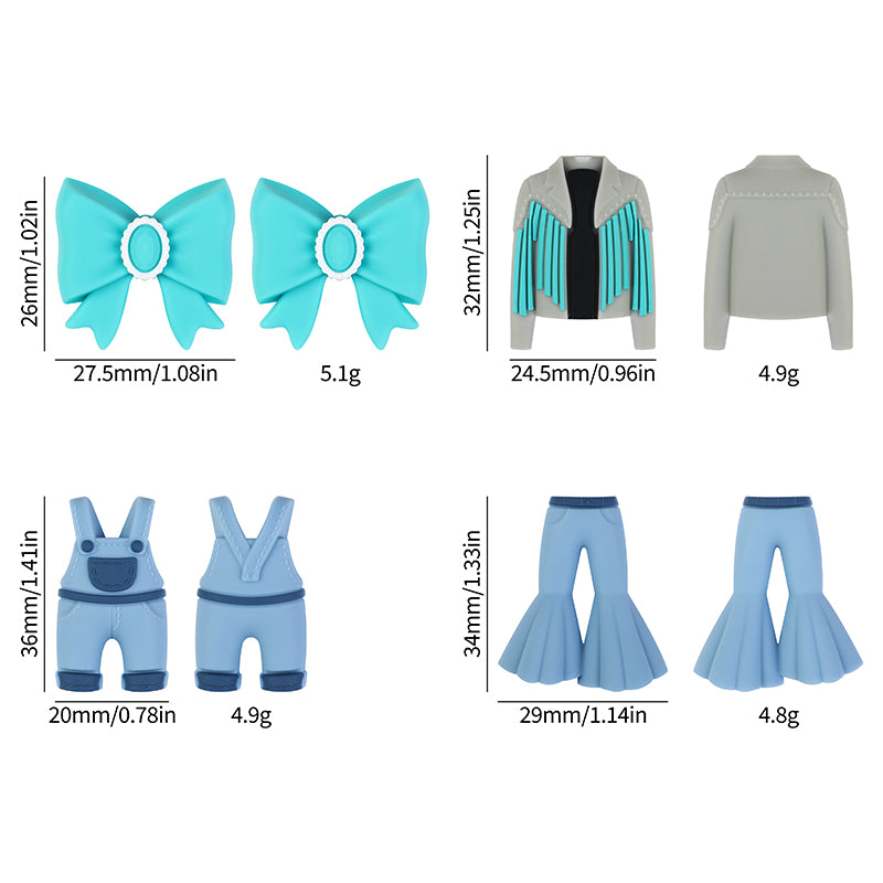 20Pcs Silicone 3D Focal Beads Jeans Denim Shirt Clothing Details 8