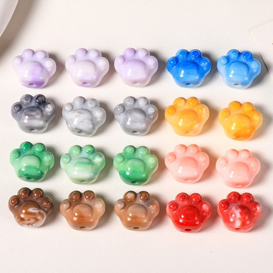 10pcs 18mm Cat Claw Acrylic Beads DIY Bracelet Making