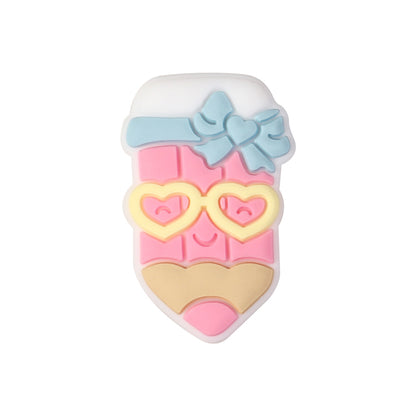 20Pcs Silicone Focal Beads Q Version Learning Stationery Assorted Shapes 14