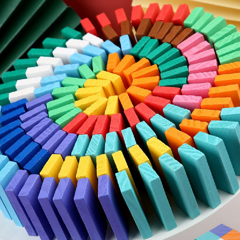 Wooden Building Blocks Educational Dominoes Toy for Kids 5