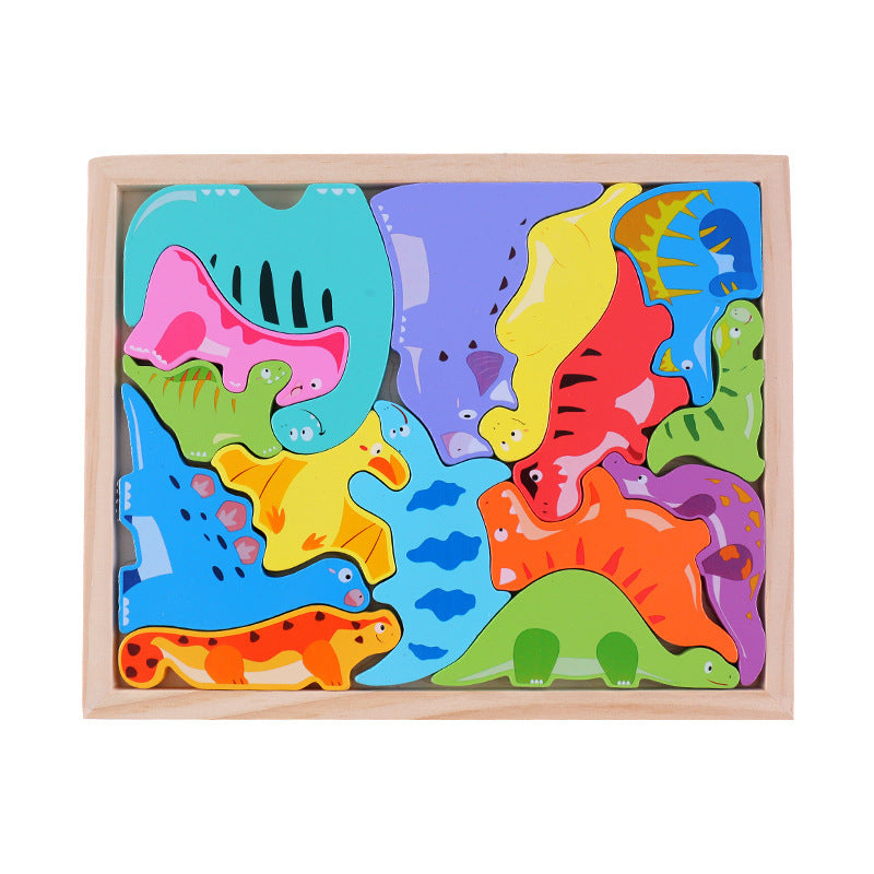 Cartoon Animal Wooden 3D Puzzle Educational Toy for Kids 8