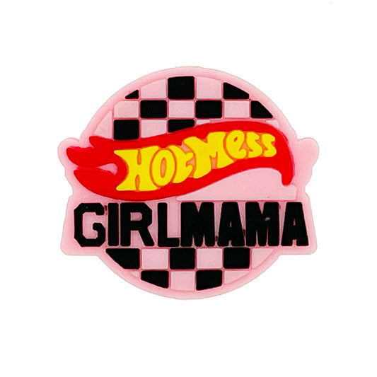 20pcs Silicone Focal Beads Hot Mess Girl Mama Text Design