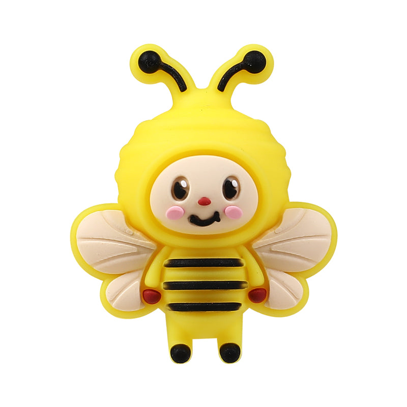 Silicone 3D Focal Beads Bee Butterfly with Smiling Faces 14
