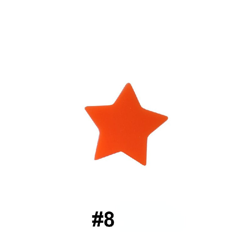 50pcs Silicone Focal Beads Star Flat Shape 9