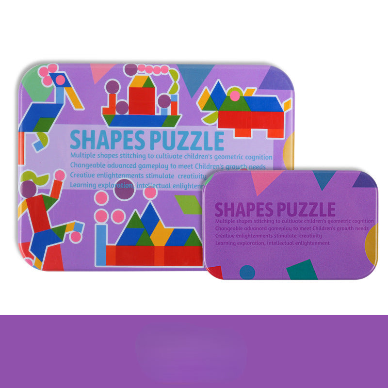 Wooden Geometric Puzzle Montessori Toys Shape Sorting Educational 4