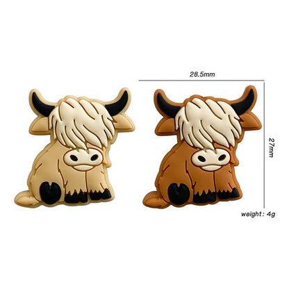 Silicone Focal Beads Highland Cow Catter Sitting Pose 2