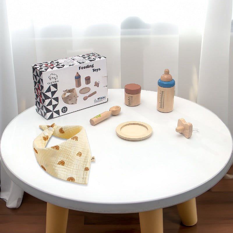 Wooden Simulation Milk Bottle Montessori Toys for Toddlers 6